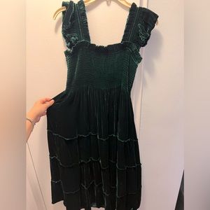 Hill House Green Velvet Nap Dress